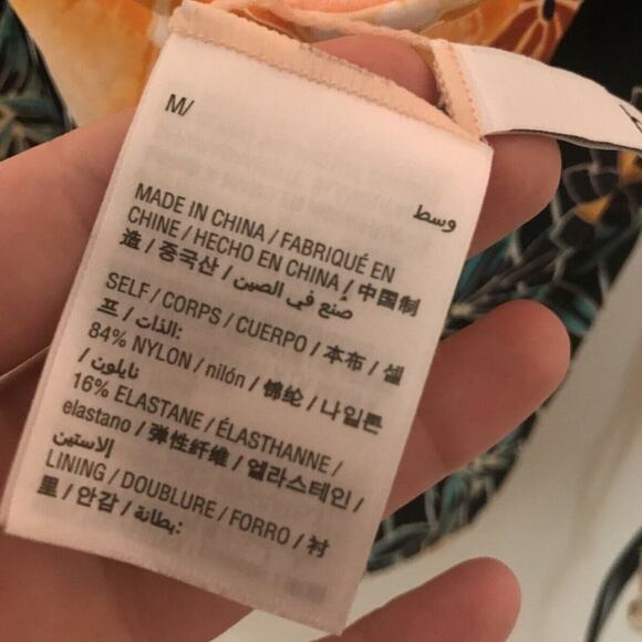 Bar III Floral Cut Out Monokini One Piece Swimsuit Size Medium - Picture 6 of 7